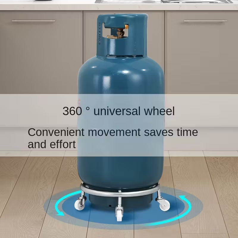Heavy-Duty Steel Gas Cylinder Dolly with Locking Wheels