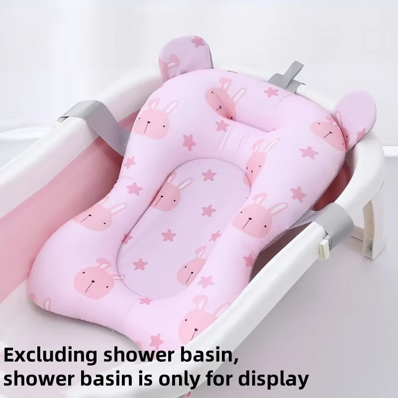 Baby Bathtub Pad Ajustable Bath Support Seat Mat Shower Cushion Newborn Foldable Baby Bath Seat Floating Security Water Pad