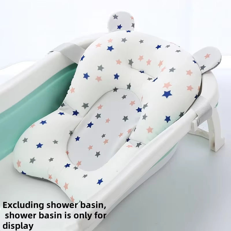 Baby Bathtub Pad Ajustable Bath Support Seat Mat Shower Cushion Newborn Foldable Baby Bath Seat Floating Security Water Pad