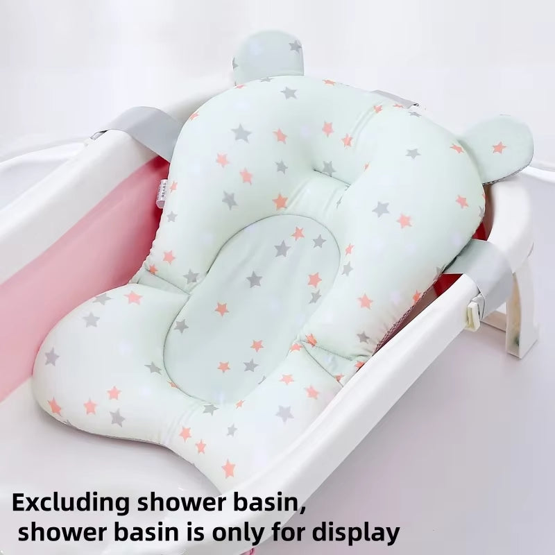 Baby Bathtub Pad Ajustable Bath Support Seat Mat Shower Cushion Newborn Foldable Baby Bath Seat Floating Security Water Pad