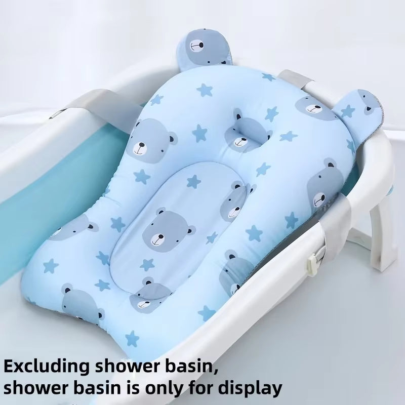 Baby Bathtub Pad Ajustable Bath Support Seat Mat Shower Cushion Newborn Foldable Baby Bath Seat Floating Security Water Pad