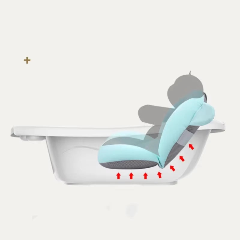 Baby Bathtub Pad Ajustable Bath Support Seat Mat Shower Cushion Newborn Foldable Baby Bath Seat Floating Security Water Pad