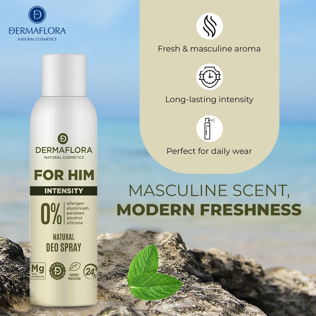 Men’S Natural Deodorant Spray Intensity – 150Ml | Aluminium Free Deodorant for Men | Paraben-Free, Long-Lasting Freshness, Gentle on Sensitive Skin – Intensity