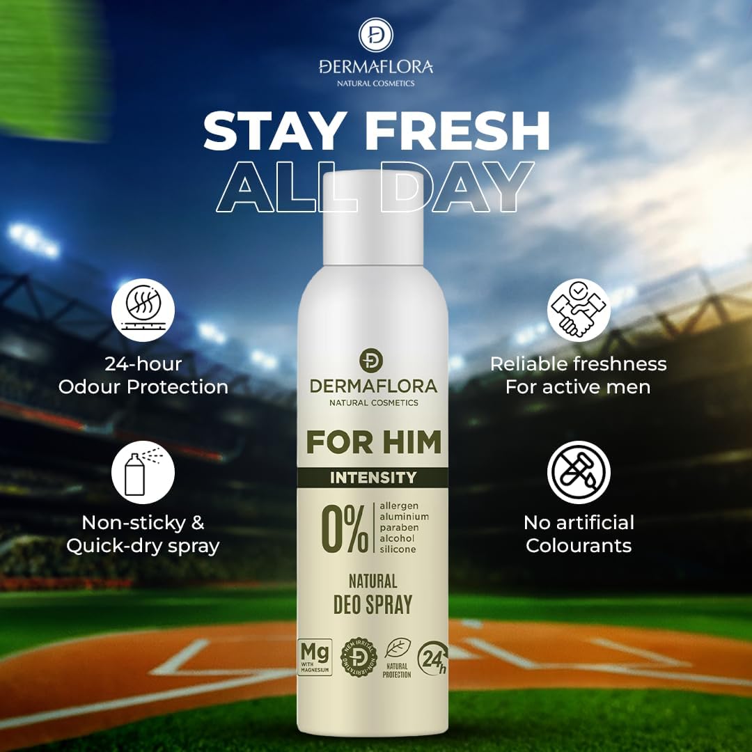 Men’S Natural Deodorant Spray Intensity – 150Ml | Aluminium Free Deodorant for Men | Paraben-Free, Long-Lasting Freshness, Gentle on Sensitive Skin – Intensity