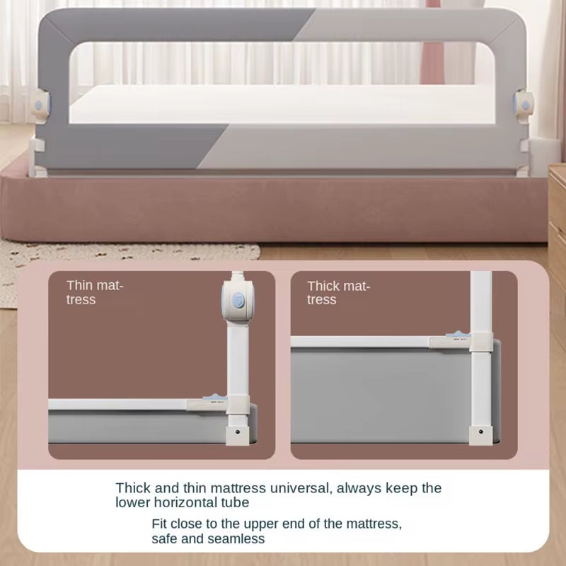 120Cm Baby Safety Bed Guardrail Railing Baby Safety Bed Barrier Protective Bed Rail Guard for Kid Bumpers for Bed Fence (47Inch)