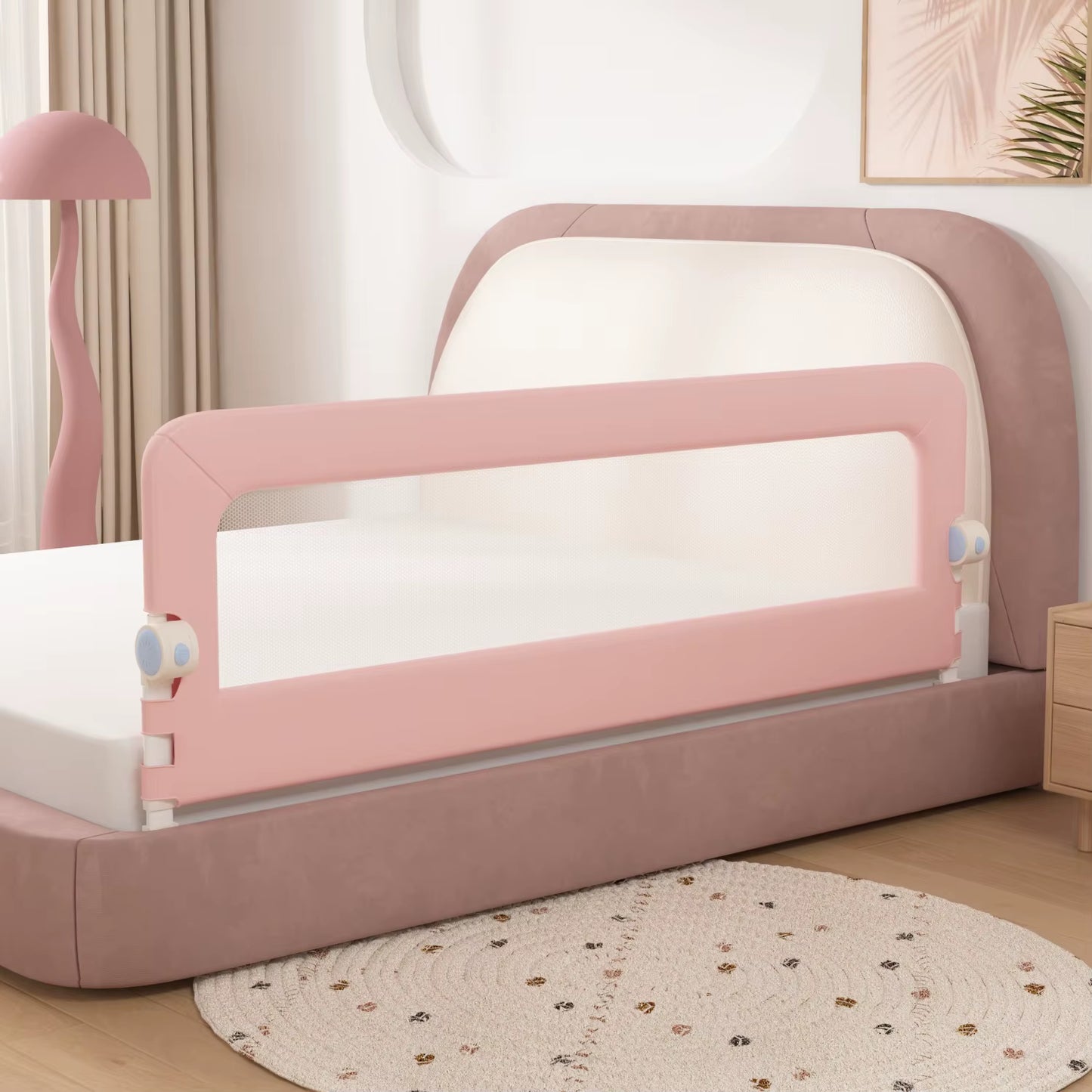 120Cm Baby Safety Bed Guardrail Railing Baby Safety Bed Barrier Protective Bed Rail Guard for Kid Bumpers for Bed Fence (47Inch)