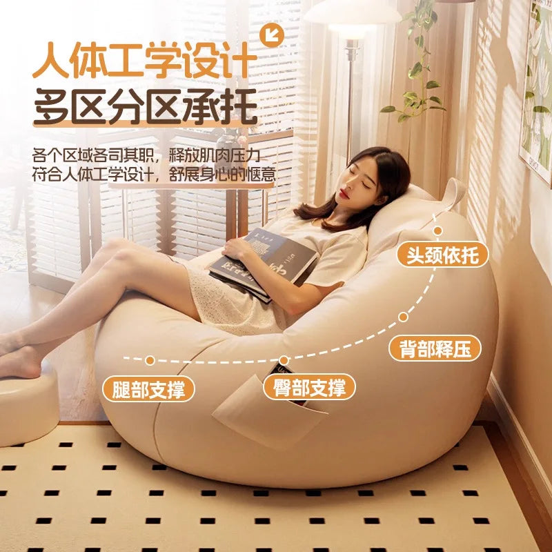 Lazy Sofa Reclining Sleeping Bean Bag Tatami Balcony Single Sofa Chair Casual Back Chair Bedroom Seat