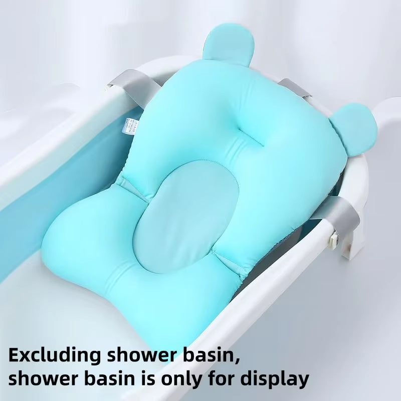 Baby Bathtub Pad Ajustable Bath Support Seat Mat Shower Cushion Newborn Foldable Baby Bath Seat Floating Security Water Pad