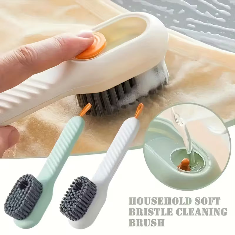 2pcs Multi-Functional Shoe & Clothes Cleaning Brush with Soap Dispenser