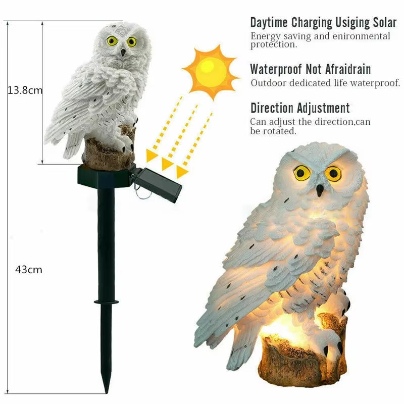Solar Powered LED Owl Animal Home Artificial Flowers Garden Lights Waterproof Outdoor Lawn Lamp Solary Energy outside Led Decor