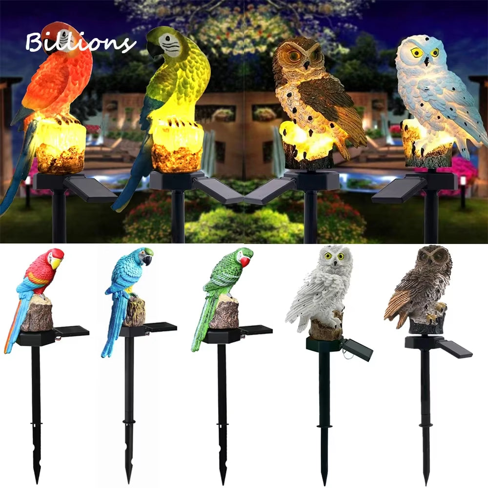 Solar Powered LED Owl Animal Home Artificial Flowers Garden Lights Waterproof Outdoor Lawn Lamp Solary Energy outside Led Decor