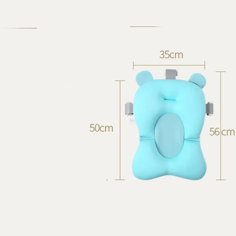 Baby Bathtub Pad Ajustable Bath Support Seat Mat Shower Cushion Newborn Foldable Baby Bath Seat Floating Security Water Pad