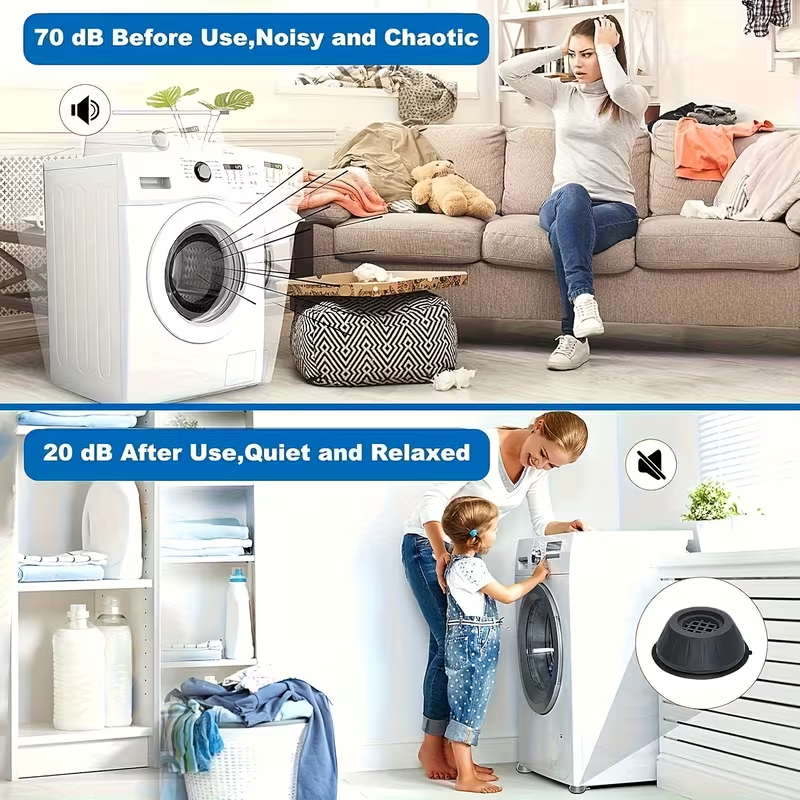4pcs Shock-Absorbing Washing Machine & Appliance Foot Pads