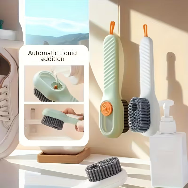 2pcs Multi-Functional Shoe & Clothes Cleaning Brush with Soap Dispenser