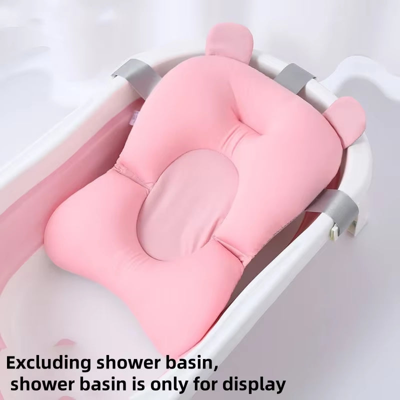 Baby Bathtub Pad Ajustable Bath Support Seat Mat Shower Cushion Newborn Foldable Baby Bath Seat Floating Security Water Pad