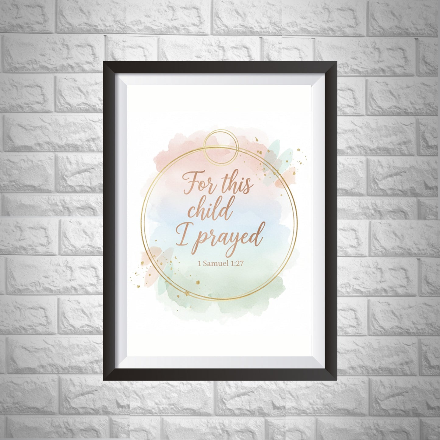 "For This Child I Prayed" Wall Hanging — Faith-Inspired Nursery & Home Decor (Picture frame)